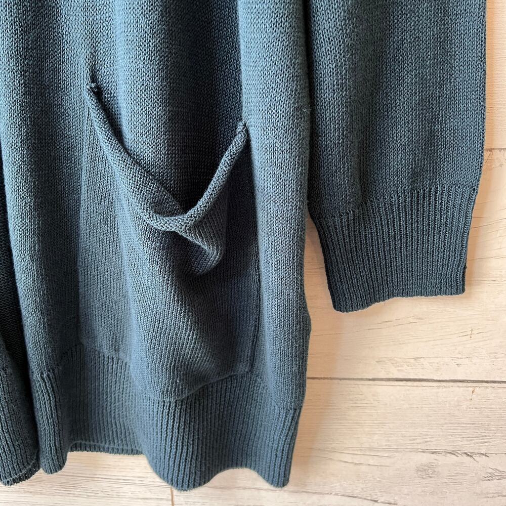 Eileen Fisher Cardigan Womens Size Small Dark Teal Open Organic Linen & Cotton - Picture 7 of 14